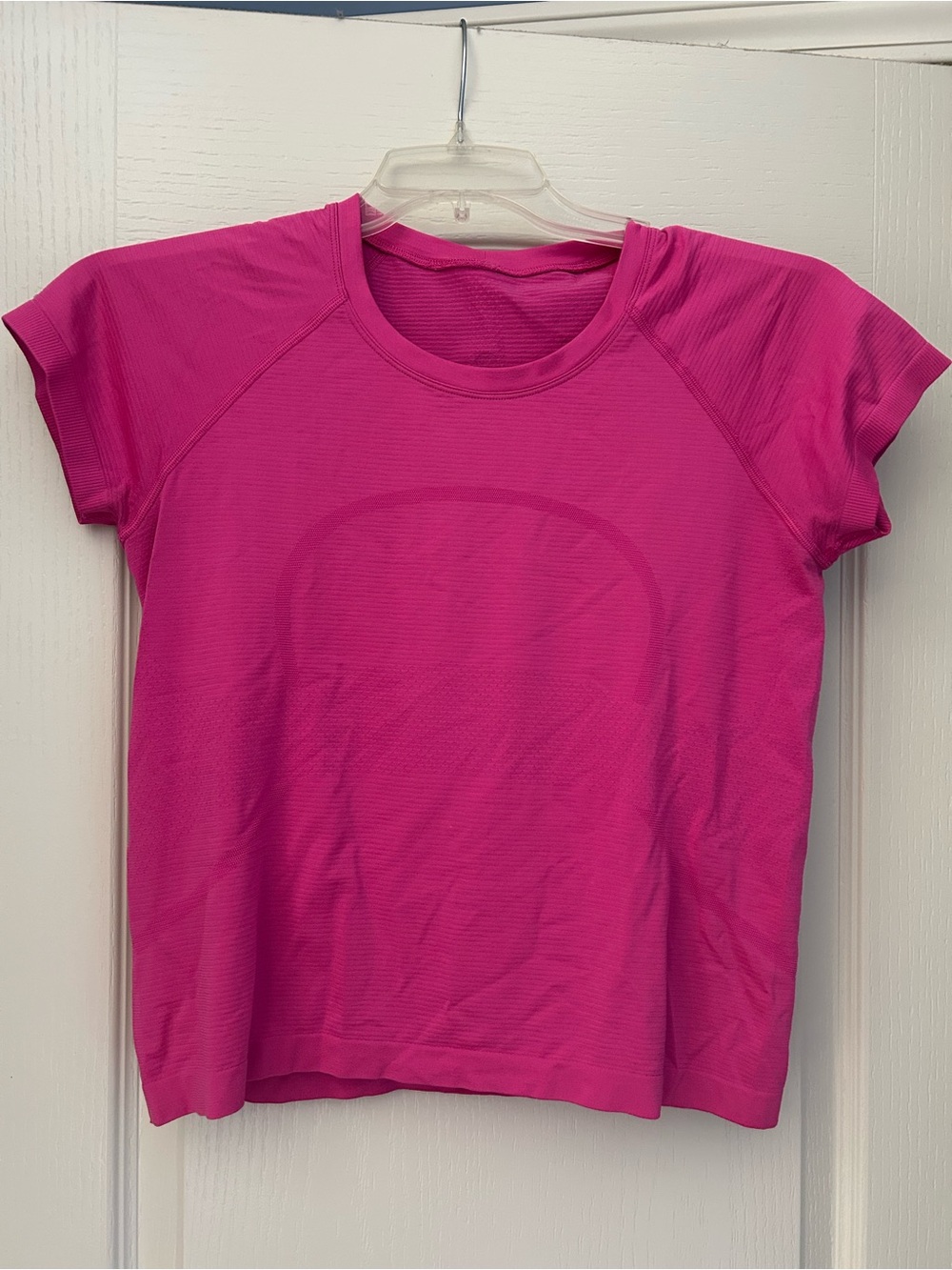 Lululemon Swifty Tech short sleeve race length athletic top, hot pink, 10